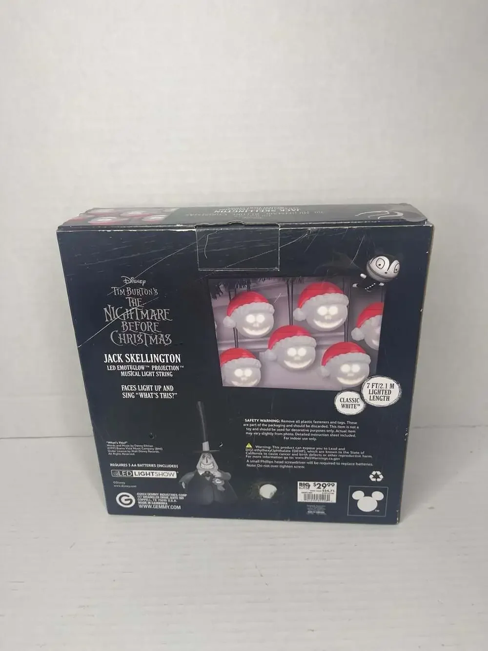 Disney Nightmare Before Christmas Jack Skellington LED Emoteglow Light String